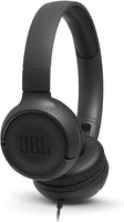 JBL Tune 500 Wired On-Ear Headphones with One-Button Remote/Mic - Black (Pre-Owned & Tested)
